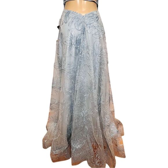 LA FEMME  cloud blue formal dress with open back and sequins  27704 - Picture 10 of 11